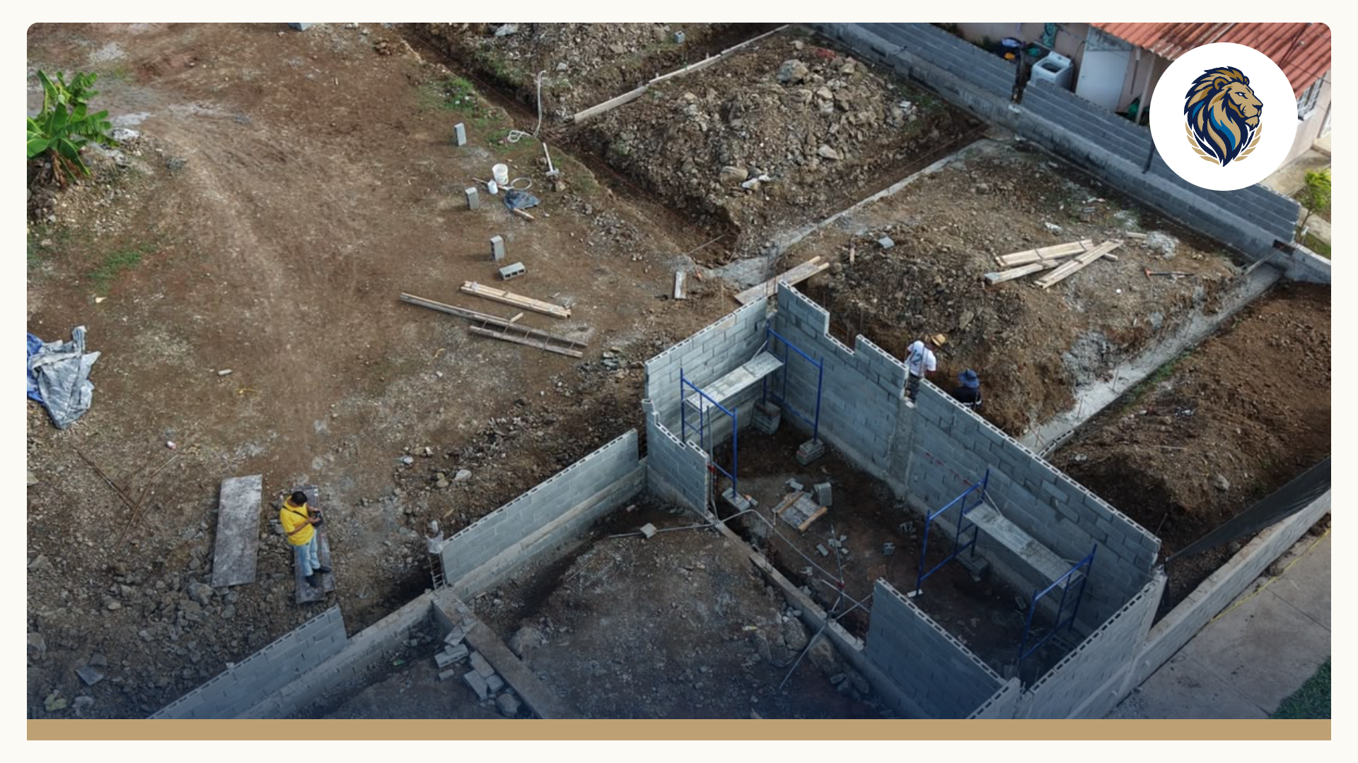Otra vista del avance de construcción de Blue Lions Academy